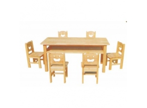 原木双层六人桌
