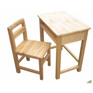 实木带椅子课桌椅